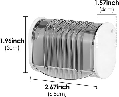 1 Pack Toothbrush Holder Wall Mounted with Cover for Bathroom, 2 Slots Toothbrush Storage Organizer for Shower, Self Adhesive Toothbrush Hanger (Grey)