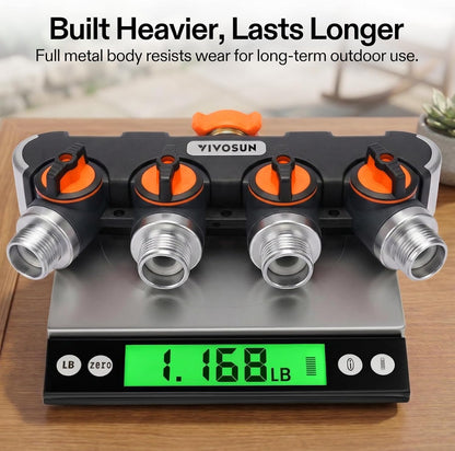 VIVOSUN Garden Hose Splitter 2 Way Heavy Duty, Upgraded Highly Durable Dual Water Hose Connector, Faucet Adapter with Comfortable Rubberized Grip for Drip Irrigation, Lawns