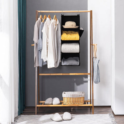 YOUDENOVA Hanging Closet Organizer, 4-Shelf Closet Hanging Storage Shelves, Grey