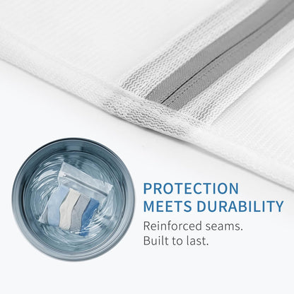 Muchfun 4Pcs Durable Fine Mesh Laundry Bags for Delicates 16 x 20 Inches | (4 Large)