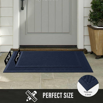 HIYARD Sturdy Front Door Mat, Absorbent Muddy Dirt Resist Welcome Door Mats Outdoor Indoor, Stain and Fade Resistant, Non-Slip Backing Entry Mat Low Profile Doormat for Entryway, 29×17, Beige