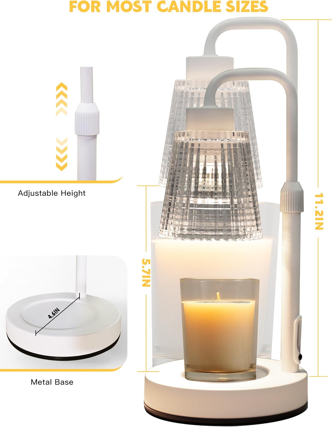 GODONLIF Candle Warmer Lamp with Cycle Timer, Birthday Gifts for Women Mom Her, House Warming Gifts New Home Room Decor, Wax Melt Warmer for Jar Candles with 2 Bulbs