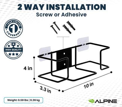 Alpine Industries Single Box Wire Wall Mount Glove Dispenser - Mounted Organizer Rack for Disposable Surgical Glovebox & Tissue Boxes - Hanging Lab & Kitchen Storage (White, 1 Box)