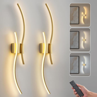 Battery Operated Wall Sconce Set of 2, Dimmable Modern LED Rechargeable Wall Light with Remote Control, Wall Decor for Living Room, Hallway, Quick Install, No Electrician Required