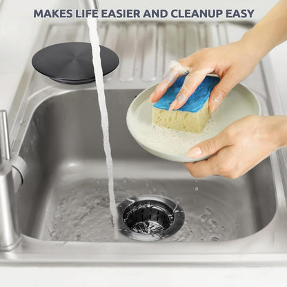 BOTEMY Kitchen Sink Drain Assembly with Removable Deep Basket Strainer, Anti-Clog Sink Drain Kit, Stainless Steel & ABS, Easy Clean Lift-Out Strainer, Fits Standard 3-1/2 Kitchen Sinks - Brushed