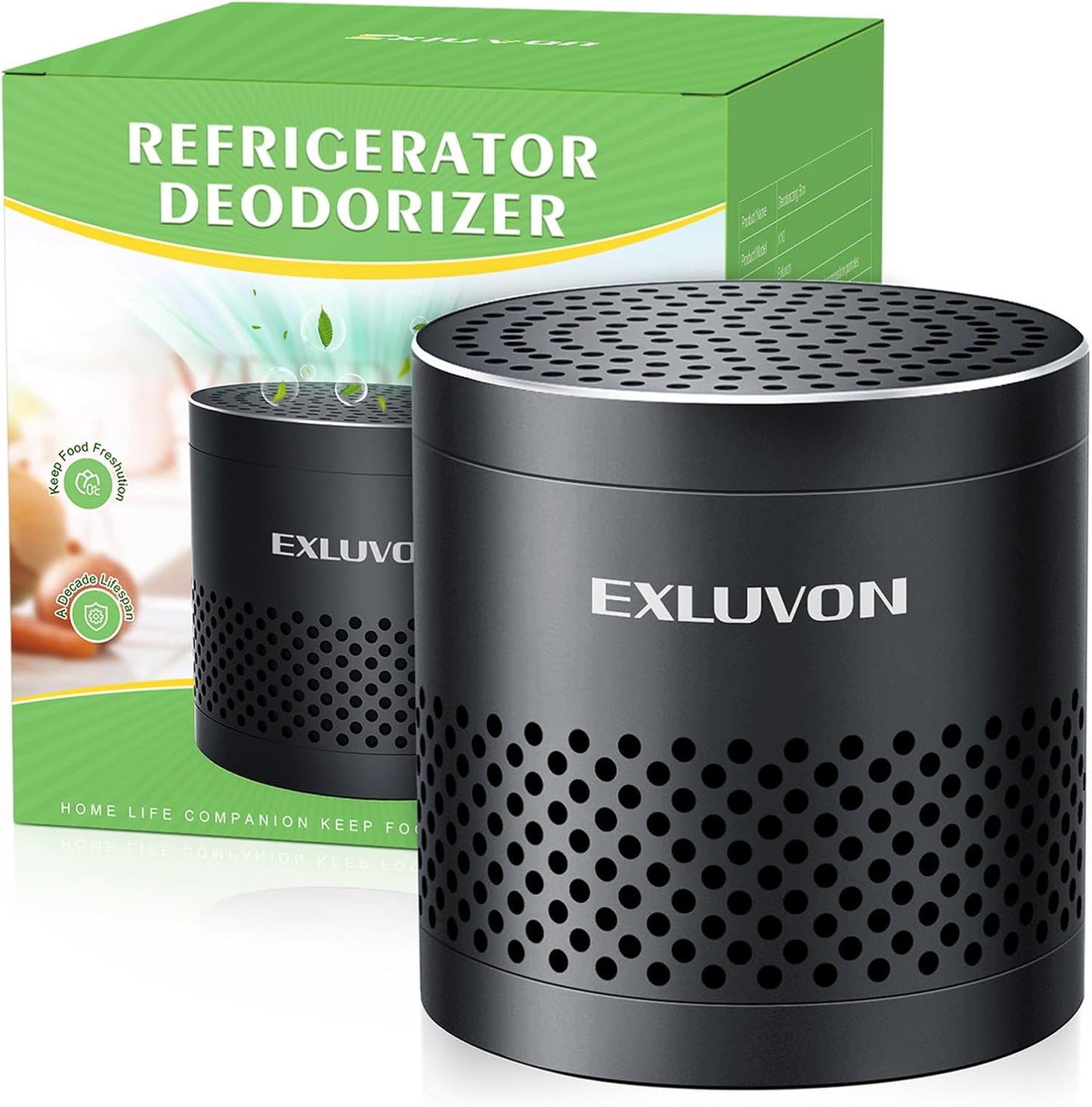 Refrigerator Deodorizer, Fridge Odor Eliminator Lasts for 10 Years, Household Essentials Fridge Smell Eliminator, More Effective Than Baking Soda and Bamboo Charcoal Air Purifying Bag, Black