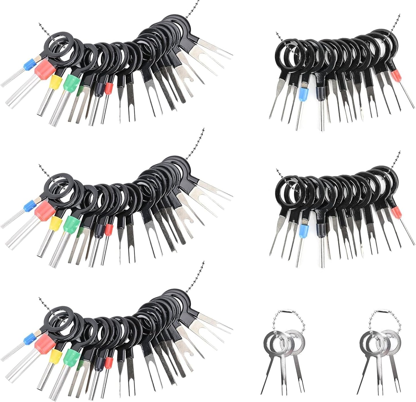 Terminal Pin Removal Tool Kit 82 Pcs Depinning Electrical Connector Pin Extractor Tool Set Wire Terminal Release for Automotive Car Household Devices - Black