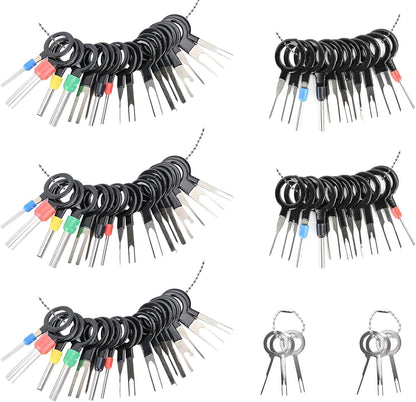 Terminal Pin Removal Tool Kit 82 Pcs Depinning Electrical Connector Pin Extractor Tool Set Wire Terminal Release for Automotive Car Household Devices - Black