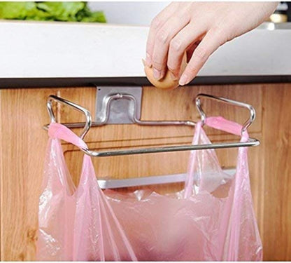 Metal Hanging Garbage Bags Rack Kitchen Wash Cloth Towel Storage Holders Wall Hanging Cupboard Cabinet Stand Organizer Shelf