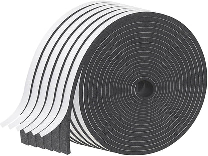 Weather Stripping Door Seal Strip for Doors and Windows, 1In x 1/8In x 33Ft x 2 Roll Foam Insulation Tape Self Adhesive,Sound Proof,Weatherstrip,Pipe Cooling, Air Conditioning Seal Strip - Colors B