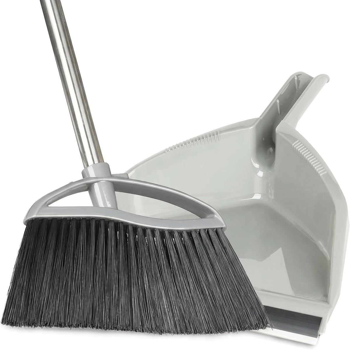 3 Pack Wide Heavy Duty Angle Broom - Stiff Bristle Outdoor Brooms for Sweeping Patio, Garden, Garage, Yard (Black, Yellow, Green)