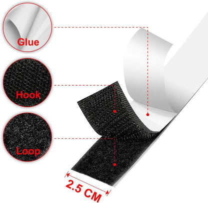 41Ft x 1 Inch Self Adhesive Strips, Heavy Duty Strong Back Sticky Fastening Tape,Nylon Fabric Fastener Mounting Tapes for Sewing, Crafting,DIY- Indoor or Outdoor Use (White)