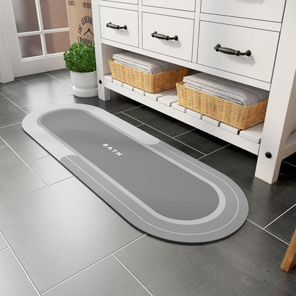 MontVoo Bath Mat - Non Slip, Quick Dry, Stain Resistant Bath Mat Rug for Bathroom Floor - Easy Care Shower Rug for Outside Bathtub - 17"x27" Grey