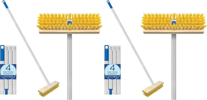 LOLA Deck Scrub Brush Outdoor Broom, Durable Bristles Remove Dirt, Grime, Grout, Leaves, Snow on Patios, Decks, Wet or Dry