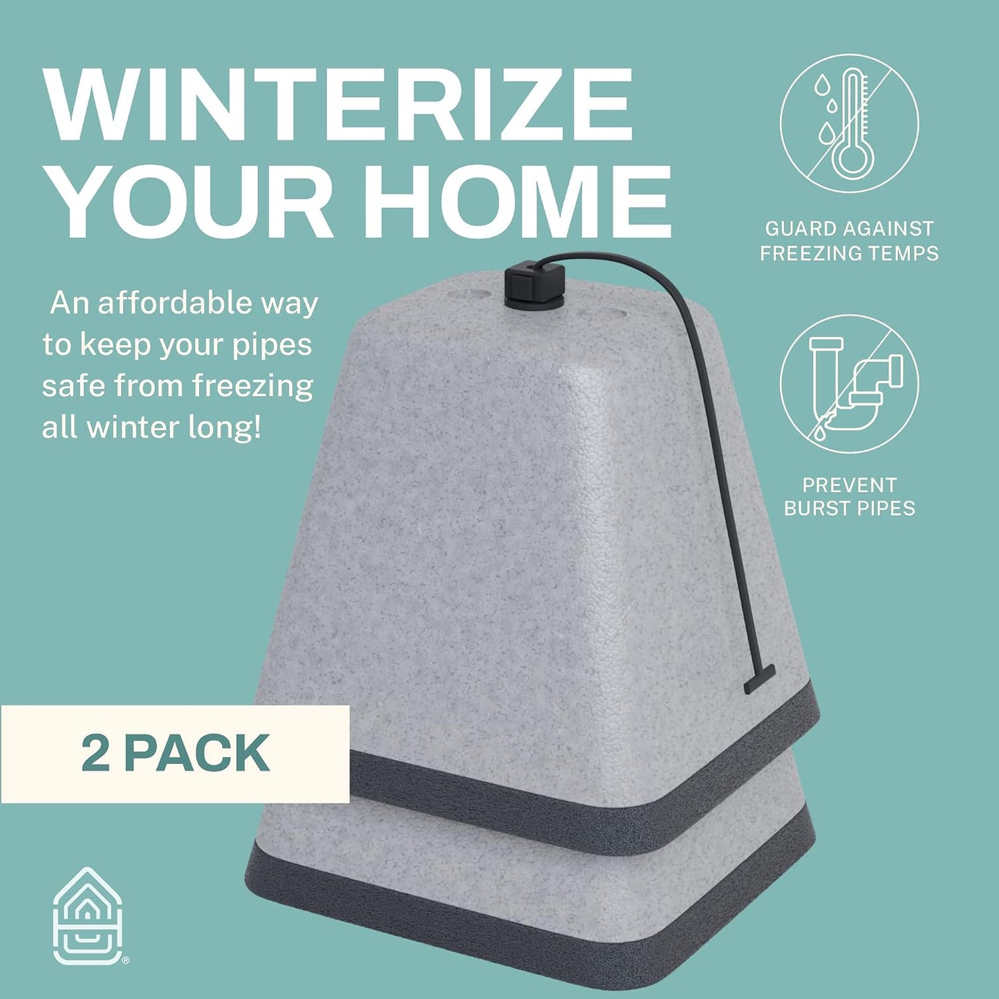 Home Intuition Outdoor Foam Faucet Covers for Winter Freeze Protection, 2 Pack