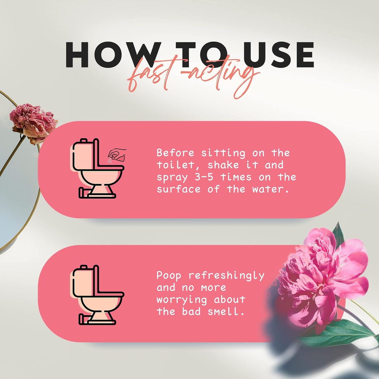 Clean-n-Fresh Toilet Spray, 6.8 Fl.oz Poo Spray | Up to 400+ Uses, 100% Natural Plant Essential Oil Citrus Scent, Bathroom Deodorizer