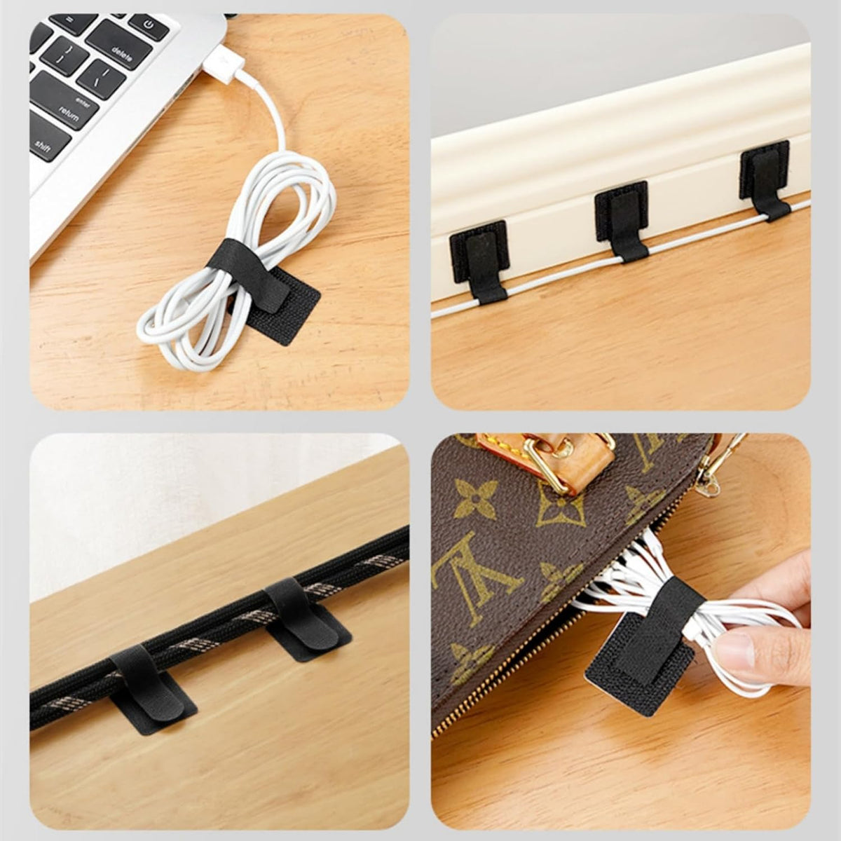 20PCS Cable Management Clips, Reusable Cable Management Organizer, Organizer in Home, Office, Kitchen, School