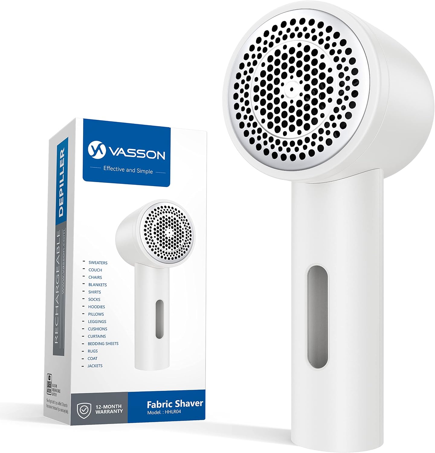 VASSON Fabric Shaver, Electric Lint Remover Rechargeable, Lint Shaver, Sweater Shavers to Remove Pilling, Sweater Defuzzer, Depillers for Clothes, Furniture (Dark Grey)
