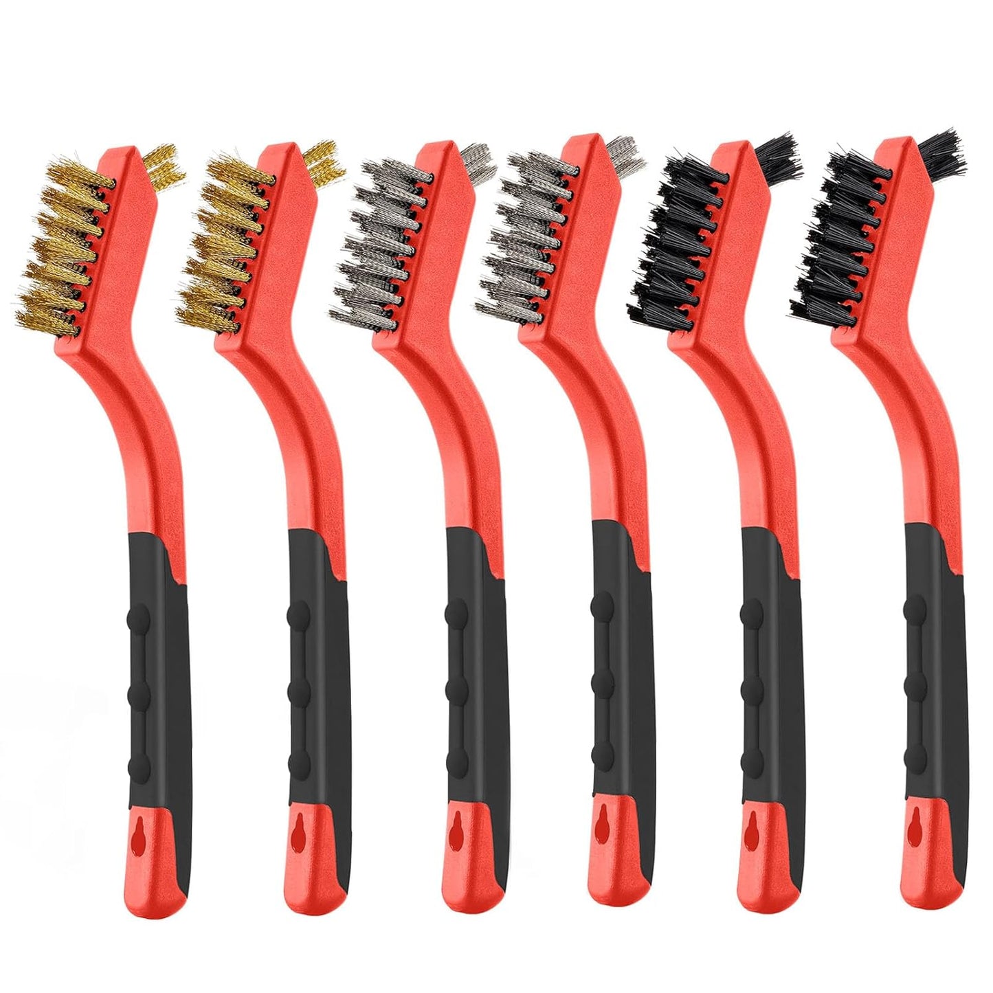 MAXMAN Small Cleaning Brush, Nylon Cleaning Brush 3-Pack, Hard Bristle Crevice Cleaning Brush, 7" Deep Clean Detailing Tools, Small Cleaning Brushes for Tight Spaces, Soft Nylon Bristles Brush, Pink
