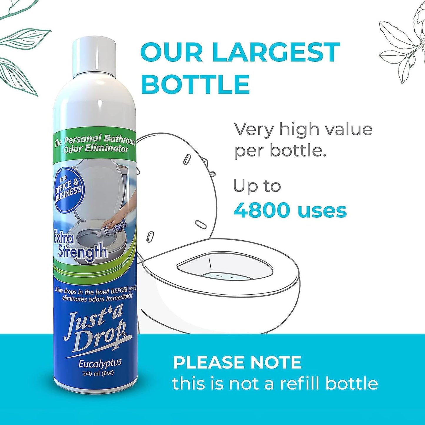 Prelam Just a Drop Odor Eliminator - Before You Go Toilet Freshener - Deodorizer Odor Eliminator - Toilet Bowl Freshener - Refreshing Spring - 0.5 oz