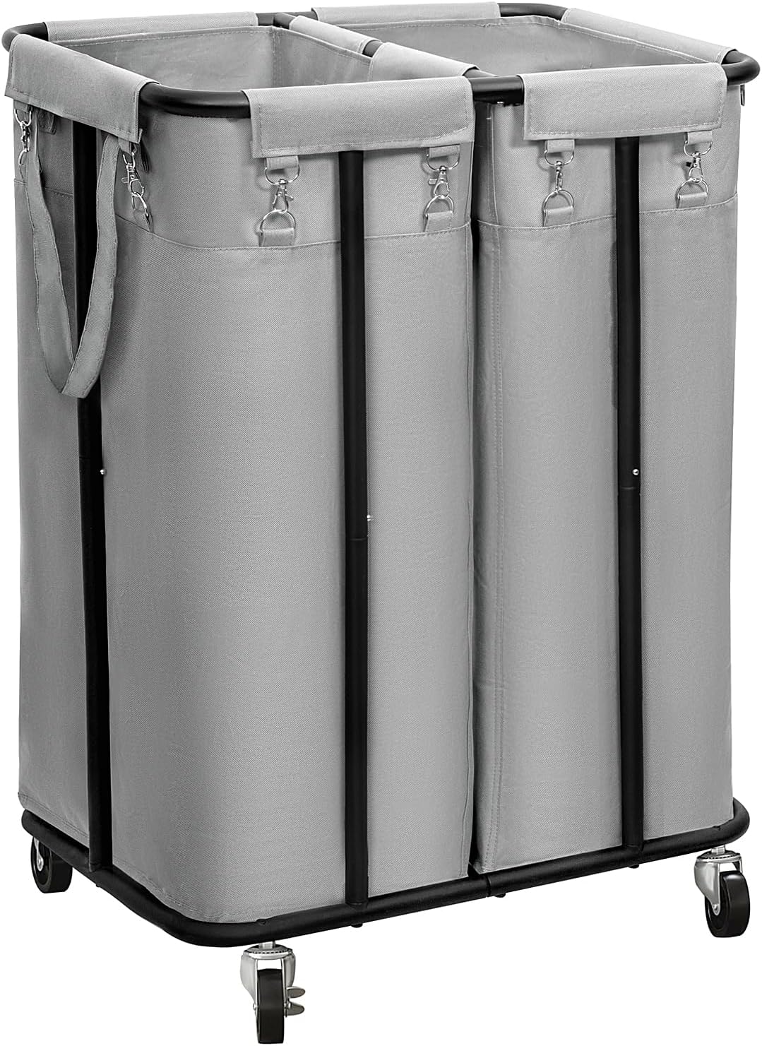 WOWLIVE Laundry Hamper with Wheels 260L Rolling Laundry Basket 3 Section Organizer Laundry Cart with Steel Frame and Removable Bags Large Dirty Clothes Hamper Dorm Room Storage for Bedroom