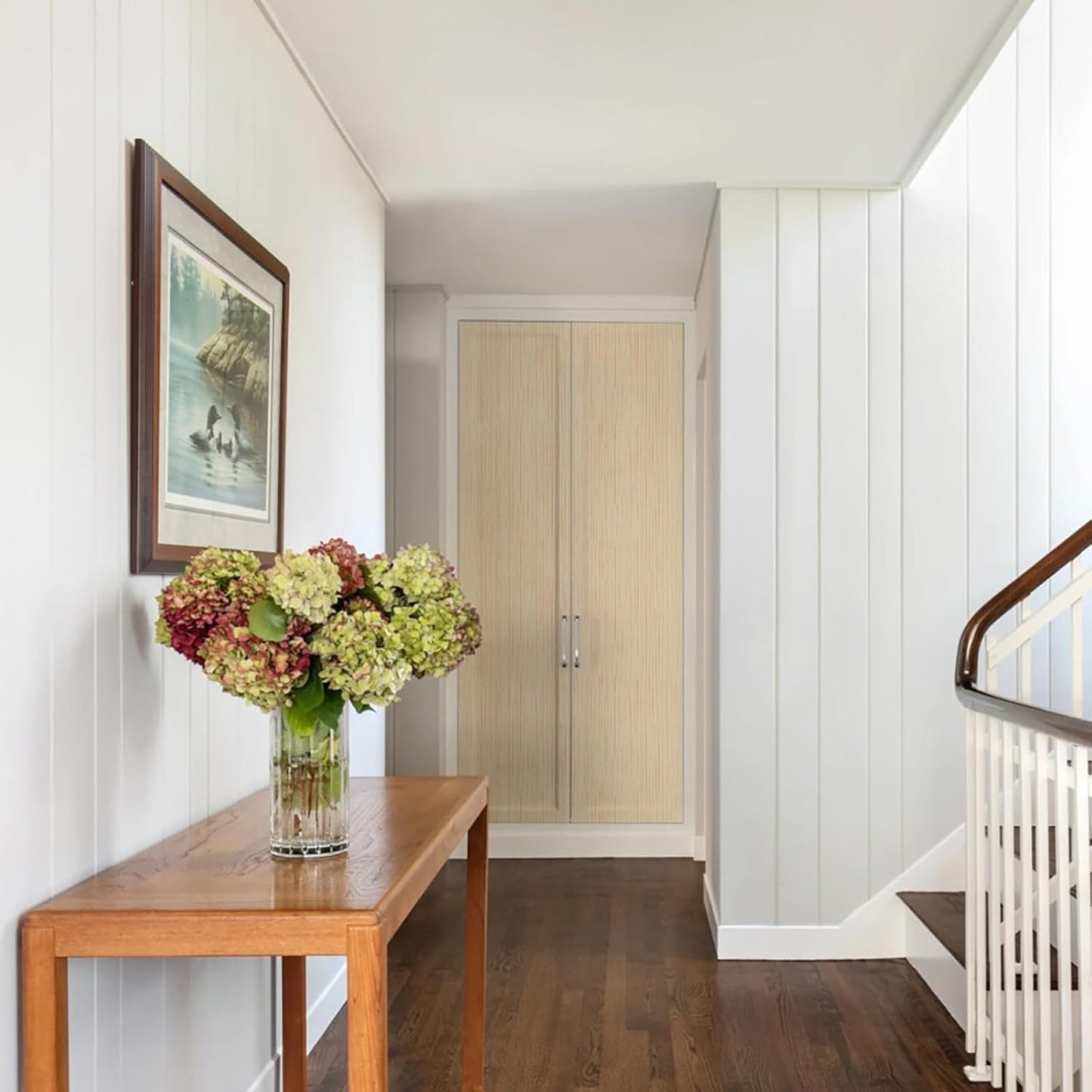Light Blue Peel and Stick Grasscloth Texture Wallpaper 15.7"x120" Vintage Wallpaper Removable Waterproof