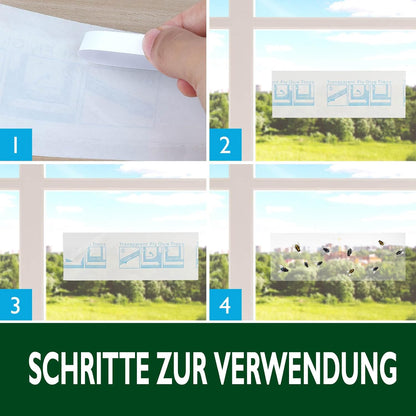 Garsum Window Fly Traps Indoor, Fly Paper Bug Sticky Strips, House Fly Killer Window Decal Non-Toxic，12 Pack