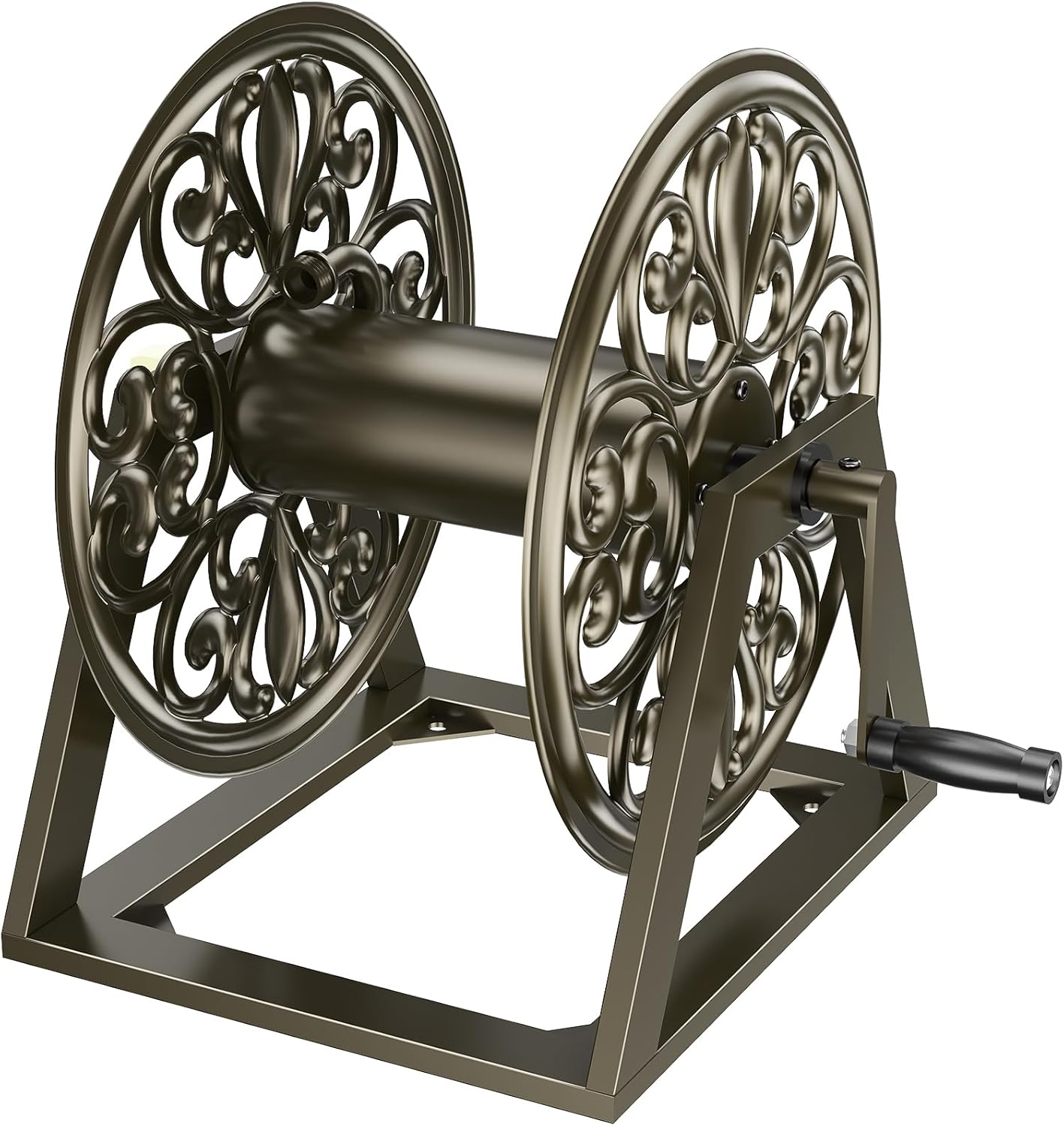 GOFORWILD Garden Wall Mount Hose Reel, Decorative Hose Reel, Garden Heavy-Duty Water Hose Holder Winder, Holds 200-Feet of 5/8-Inch Hose
