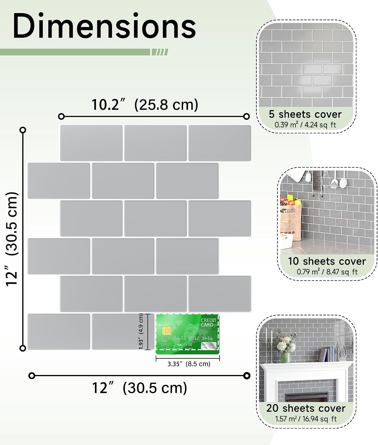 Yoillione Peel and Stick Backsplash for Kitchen: Self Adhesive Wall Tiles for Bathroom - Vinyl Thick Back Splash Tile (10, Light Coffee)