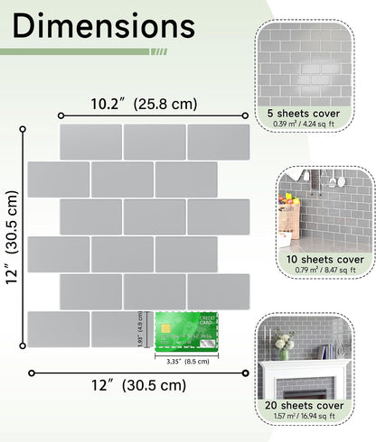 Yoillione Peel and Stick Backsplash for Kitchen: Self Adhesive Wall Tiles for Bathroom - Vinyl Thick Back Splash Tile (10, Light Coffee)