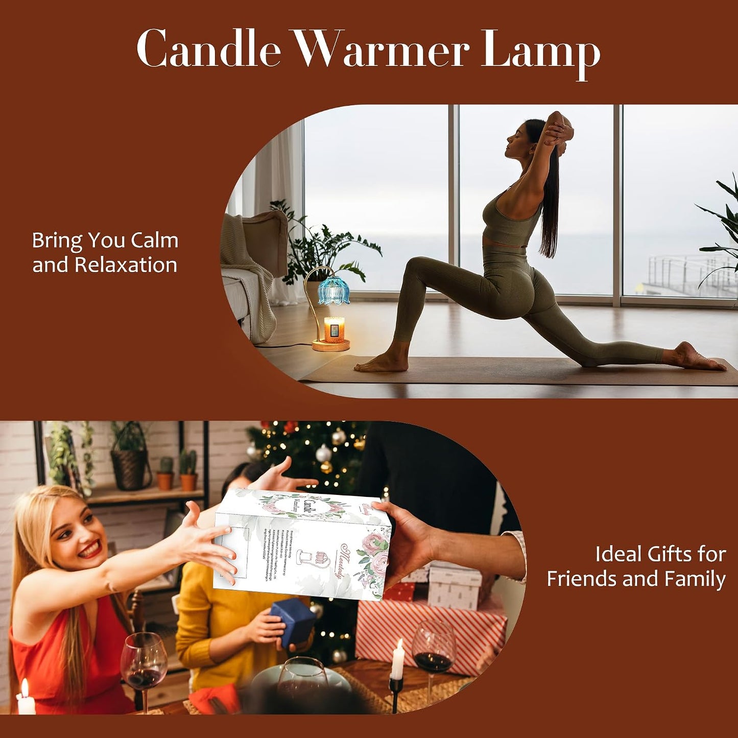 Flower Candle Warmer Lamp with Timer & Dimmer - Fits All Jar Scented Candles - Christmas & Mother's Day Gift for Women，Mom，Her