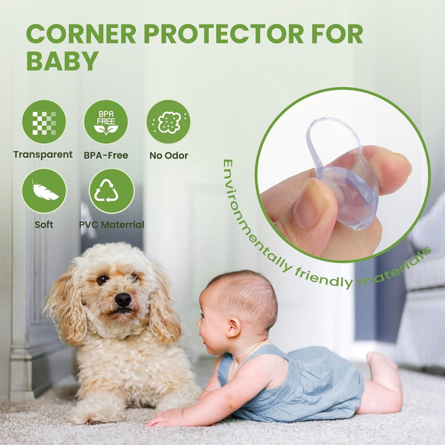 Srnede Corner-Protector Baby Protectors Baby Proof Table Corner Protectors Furniture Baby Guards 16 Pack, Transparent