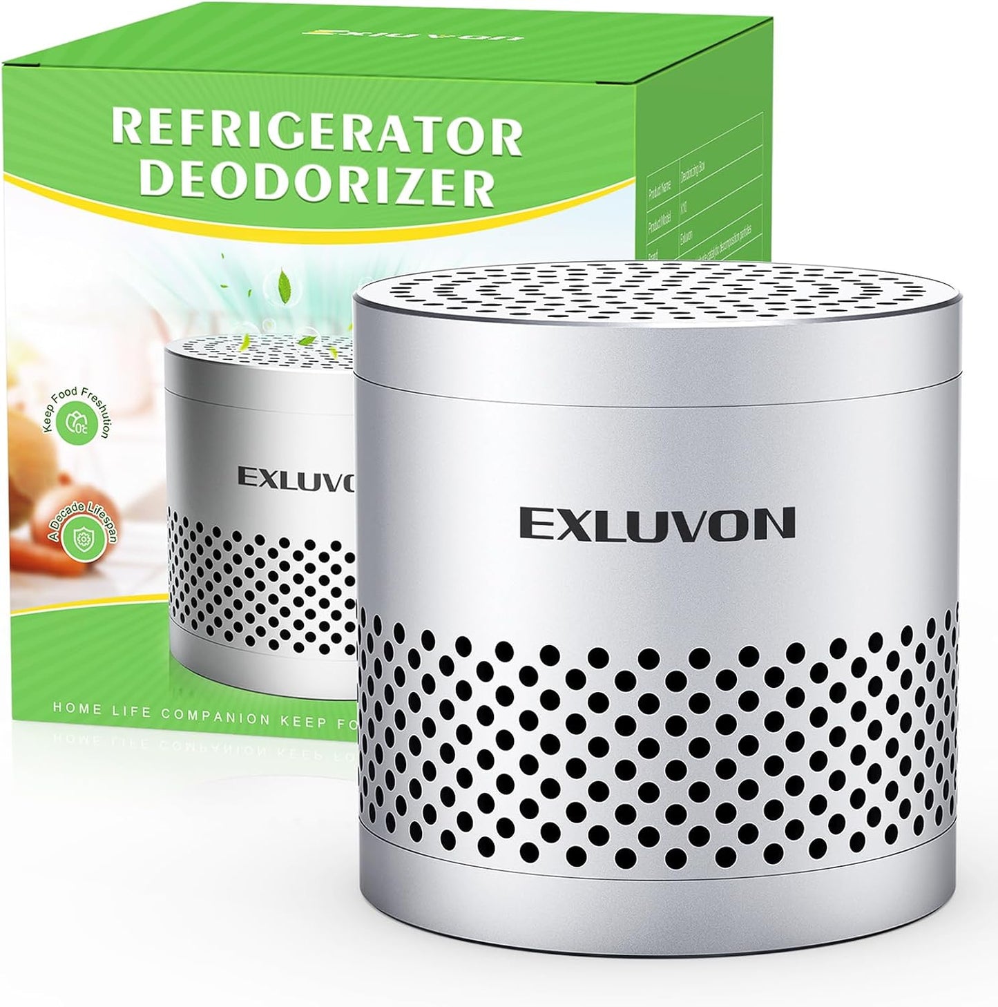 Refrigerator Deodorizer, Fridge Odor Eliminator Lasts for 10 Years, Household Essentials Fridge Smell Eliminator, More Effective Than Baking Soda and Bamboo Charcoal Air Purifying Bag, Black