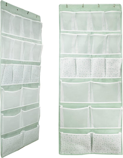 2 Pack- 12 Pocket Over Door Hanging Storage Organizer with 4 Kinds Pouch,Back of Closet Hanging Shelf Storage Organization for Sock,Hat,Underwear,Behind Door Caddy in Bedroom,Bathroom,Entrance,Dorm,RV