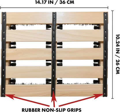 JobSite Boot Scraper - Outdoor Boot Brush Scrubber Brush - Compact, Portable Shoe Cleaner for Home, RVs, Trucks, Kids - Timber Edition