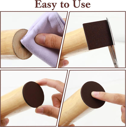 18 Pcs Square Felt Pads for Furniture, 2 x 2 Inch Self Adhesive Chair Leg Floor Protectors Cuttable Anti Scratch Table Leg Pads for Hardwood Floors