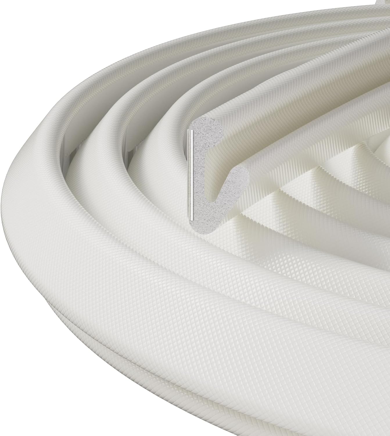 19.7ft V-Shape Thin Weather Stripping Door Frame Seal Strip,Self-Adhesive Door Small Gap Filler for Winter Insulation,Foam Weatherstripping for Door Draft Stopper Light Blocker,White