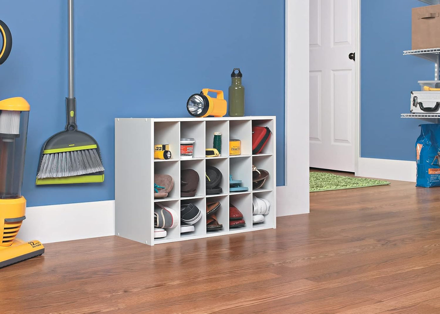 ClosetMaid 15 Cube Stackable Storage Organizer for Shoes, Bags, Crafts, Hobbies with Wood Shelves, for Closet, Entryway or Mudroom, Espresso