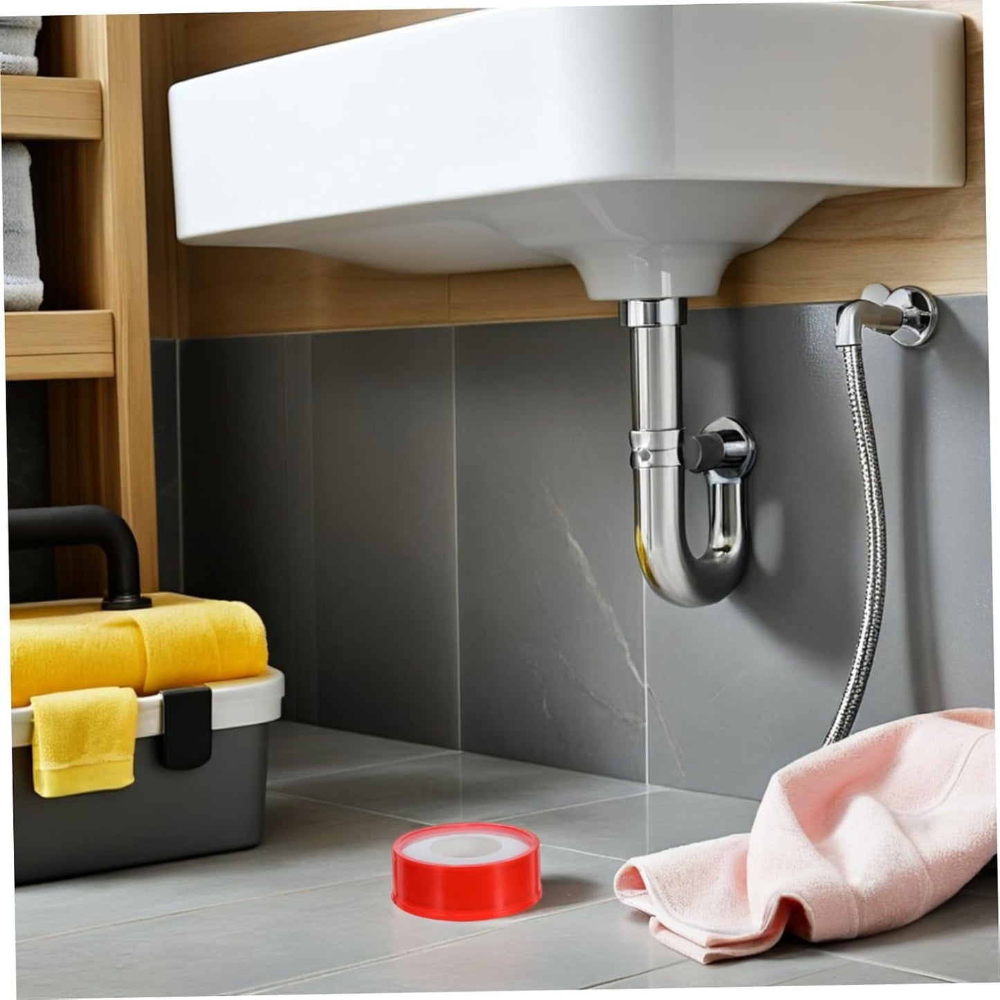 Mikikit PTFE Thread Seal Tape Temperature Resistance 10 Rolls for Plumbing Connections Pipe Leak Repair Tape for Kitchen and Residential Applications