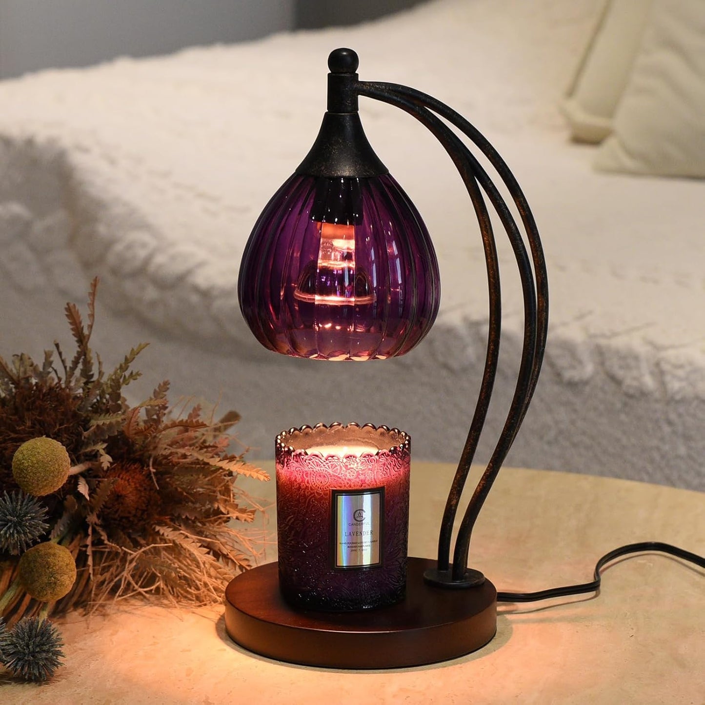 Candle Warmer Lamp with Timer Dimmer - Electric Light Wax Warmer for Jar Candles - Lamp with 2 Bulbs, Unique Birthday Gifts for Women Mom House Warming Gifts New Home Decor