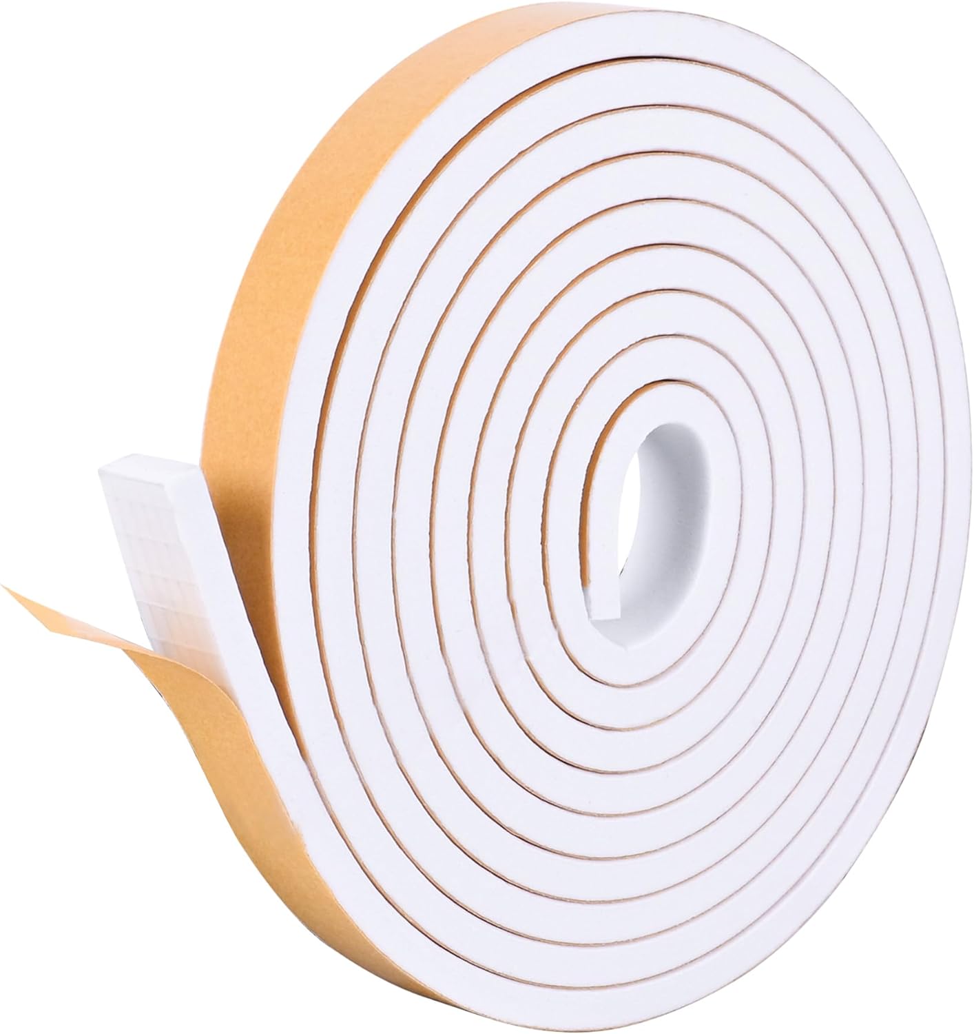 Self Adhesive Foam Tape Weatherstrip 1/2in x 1/4in x 42Ft High Density Foam Insulation Strips Foam Seal Weather Stripping with Strong Adhesive for Door and Window Sound Isolation Soundproofing, White