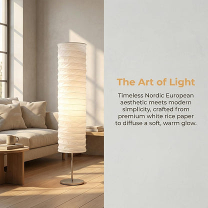 Toyvian Lamp Shade: Foldable White Paper Floor Lampshade for Standing Floor Lamp Replacement, Soft Light Diffuser for Bedroom Living Room Decor, Easy Install (43.31"W x 7.87"H)