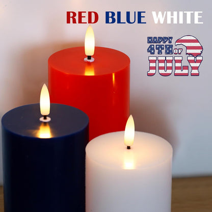 JOIONE Flameless Pillar Candles with Remote, 3 Pack Battery Operated Real Wax LED Candles, LED Candle that Perfect for Home Decorations Fireplace Table, White