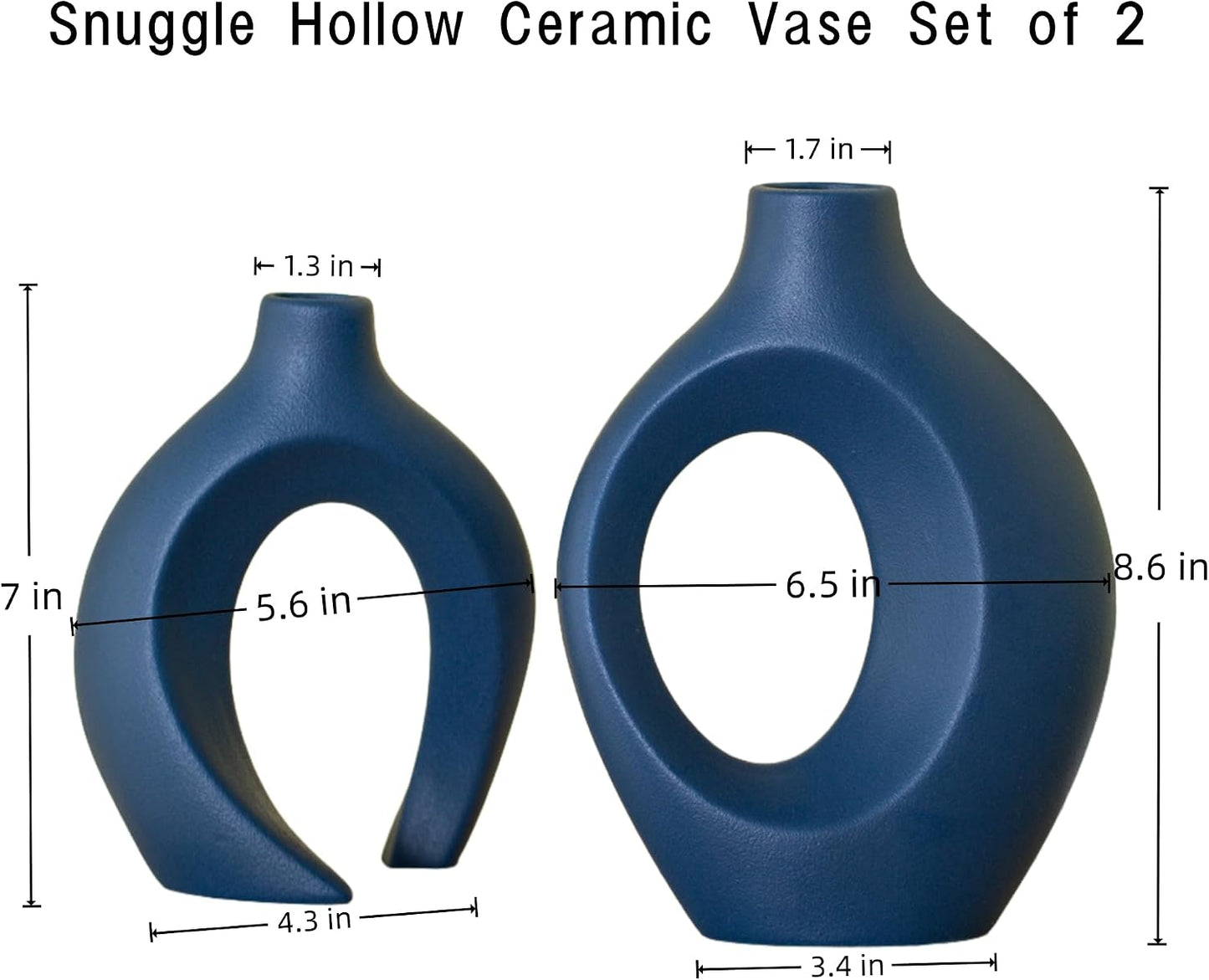 Levvohd Hollow Ceramic Vase Set of 2, Modern Nordic Minimalist Book Style Boho Aesthetic Vases for Home Decor Living Room Shelf Entryway Coffee Centerpiece Table Decorative (Cream White)