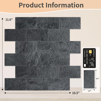 DICOFUN 10-Sheet Polished White Thick PVC Peel and Stick Backsplash, Ceramic Look Subway Tile White Kitchen Backsplash Peel and Stick Wall Tiles