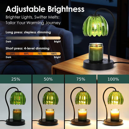 Electric Candle Warmer Lamp with Timer & Dimmer, Gray Tulip Lampshade | For Scented Jar Candle, 2 Bulbs Included, Birthday Gift for Women, House Warming Gifts, Home Office Apartment Decor