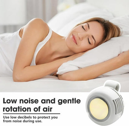 Clip On Fan,Portable Wearable Bladeless Fan,USB Rechargeable 360° Rotatable,3-Speed Silent Mini Personal Fans,Hands-Free Cooling Fan for Outdoor & Travel & Office,Ideal Gift（White）