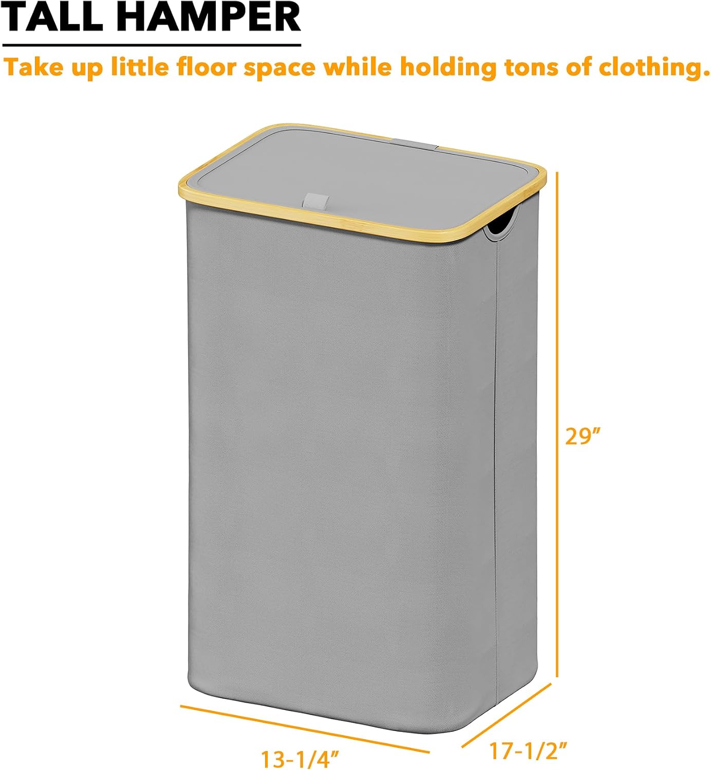 SpaceAid Double Laundry Hamper 2 Section with Lid and Removable Laundry Bags, 160L Clothes Basket with Bamboo Handles, Large Collapsible Hamper for Bedroom, Bathroom, Dorm, Laundry Room - White