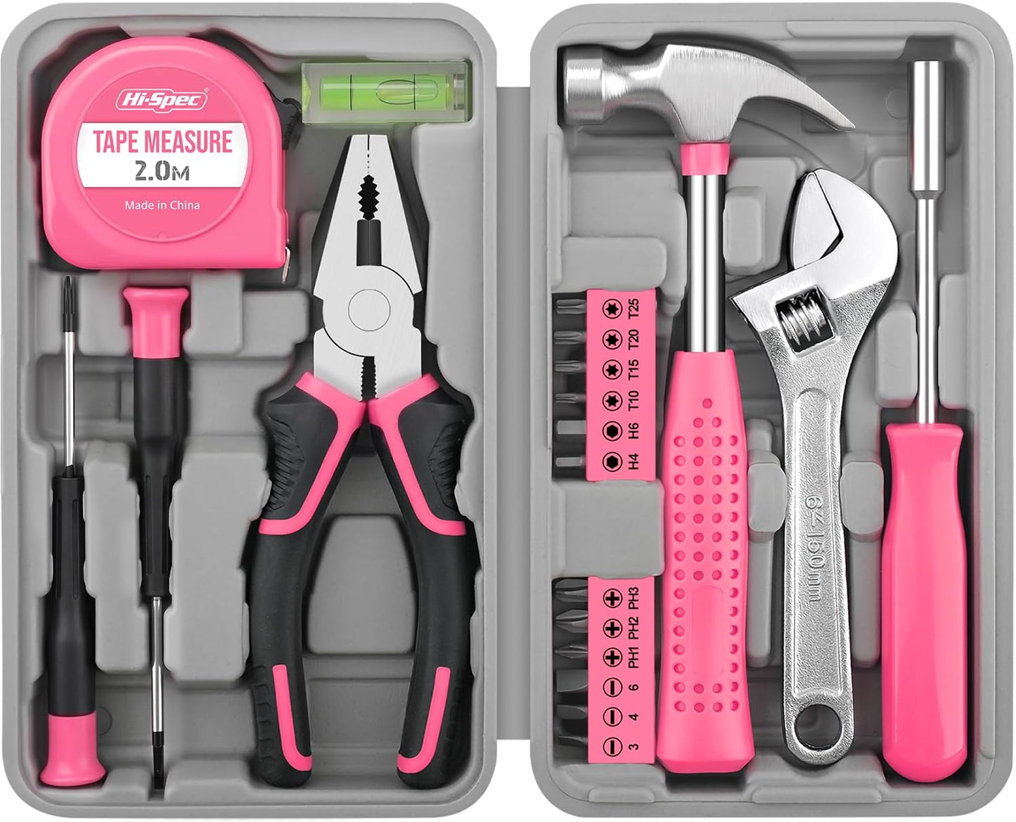 Hi-Spec Tool Kit Yellow 20pc. Small Tool Kit for Home DIY & Office Repairs. Compact and Lightweight Essential Tools in a Portable Book-Sized case.