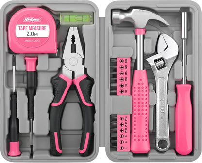 Hi-Spec Tool Kit Yellow 20pc. Small Tool Kit for Home DIY & Office Repairs. Compact and Lightweight Essential Tools in a Portable Book-Sized case.
